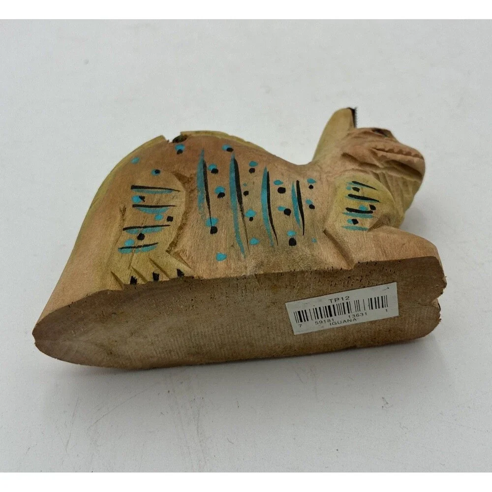 iguana head shape Tape Dispenser desk top wood carving